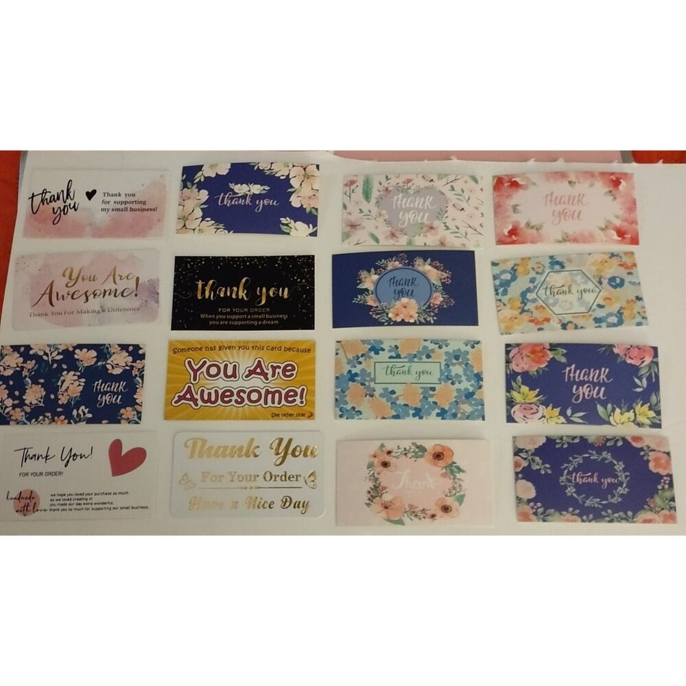 48 Assorted Thank You Cards For Small Business Orders - Floral & Colorful Design